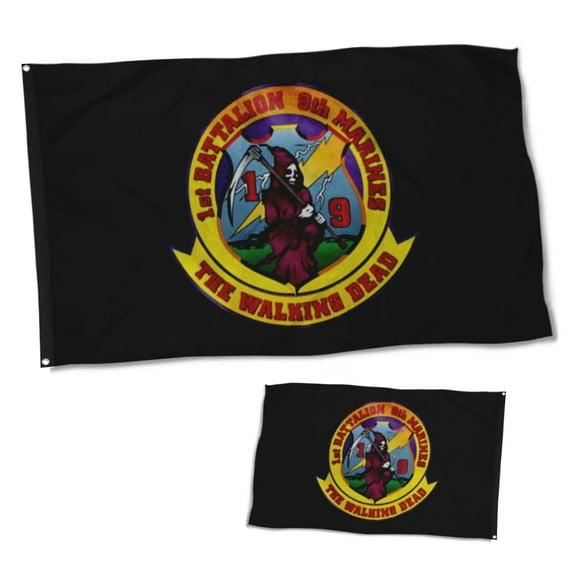 Double Sided US Military 1st Battalion 9th Flag Banner with Brass Grommets 3x5 Feet