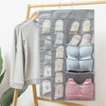 thumbnail image 1 of Double Sided Underwear Organizer Hanger, Non-woven Cloth Multi-pocket Storage Bag with Rotating Hook, Transparent Mesh for Easy Viewing & Breathability, Space Saving Bra & Panty Organizer, 1 of 4