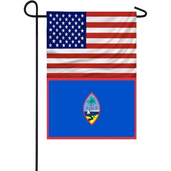 Double Sided United States Guam Garden Flag 3-Ply 12 x 18 Inch Decorative Yard Flag for Outdoor Patio and Lawn