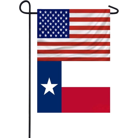 Double Sided United States Texas Garden Flag 3-Ply 12x18 Inch Decorative Outdoor Yard Flag for Patio and Lawn