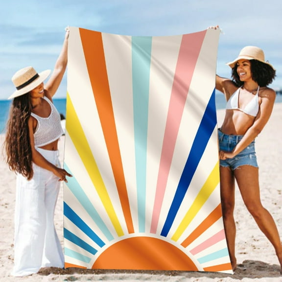 Double-Sided Velvet Microfiber Beach Towel,Quick Dry Super Absorbent Towel,Digital Printing Sun Protection Shawl,Soft Bath Towel,Multifunctional Towel for Pool Beach Swim Surf Yoga Travel