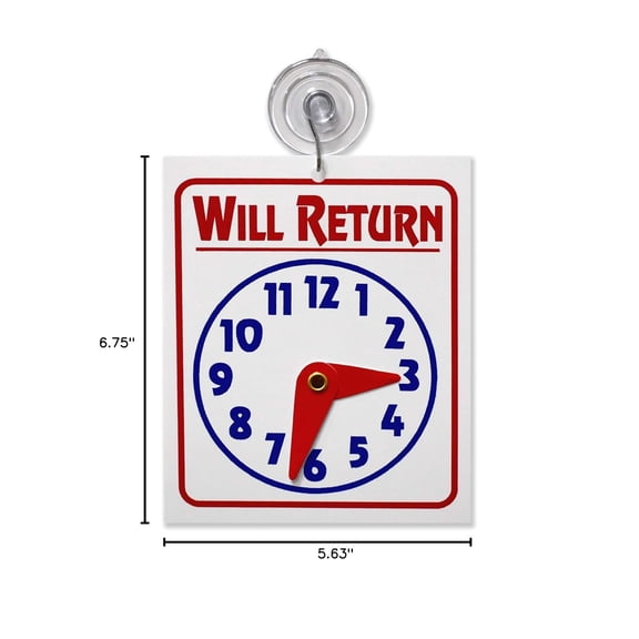 Double Sided "Will Return" Clock and "Open Come in" Sign with Adjustable Clock Hands & Suction Cup, 10 Pack$$Home Decor, Kitchen, & Other