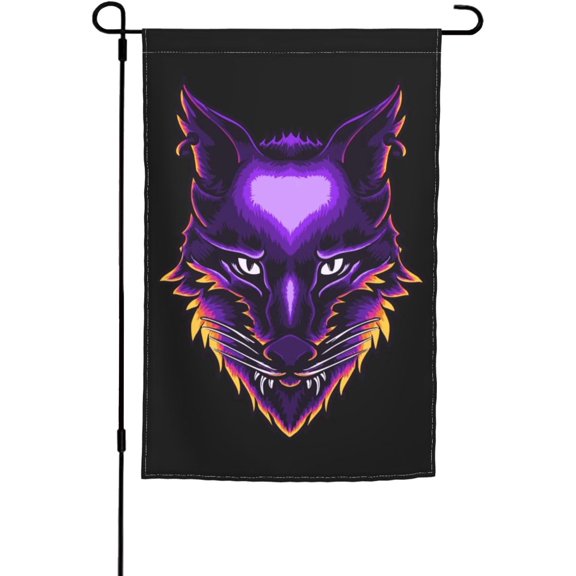 Double Sided Wolf Garden Flag 12x18 Inch Seasonal Farmhouse Yard Outdoor Decorative Banner