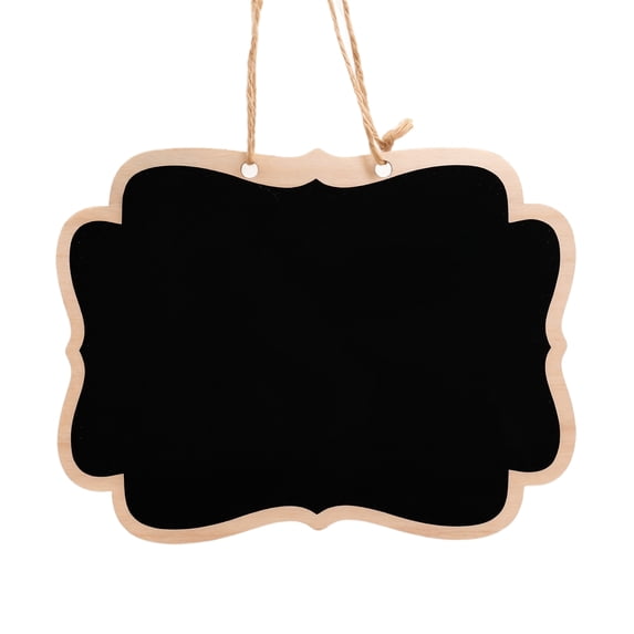 Double Sided Wooden Hanging Blackboard Portable Creative Message Memo Board 6.3x4.72in with Rope for Store Menu Cafe Home Desktop Display