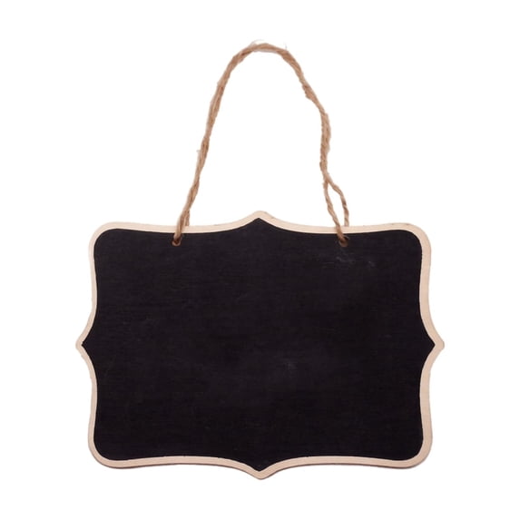 Double Sided Wooden Hanging Blackboard Portable Creative Message Memo Board 6.3x4.72in with Rope for Store Menu Cafe Home Desktop Display