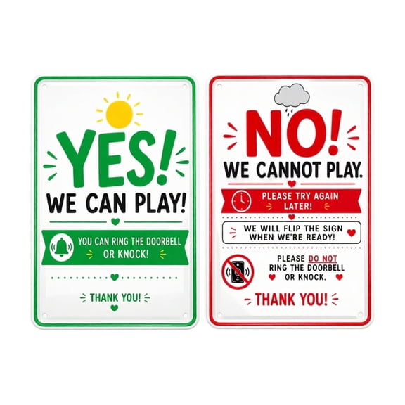 Double Sided YES/NO Time Door Sign, Reversible Hanging Sign Quiet Time Indicator Front Door Porch Decoration Home Entryway Wall Plaque Welcome Notice Display.