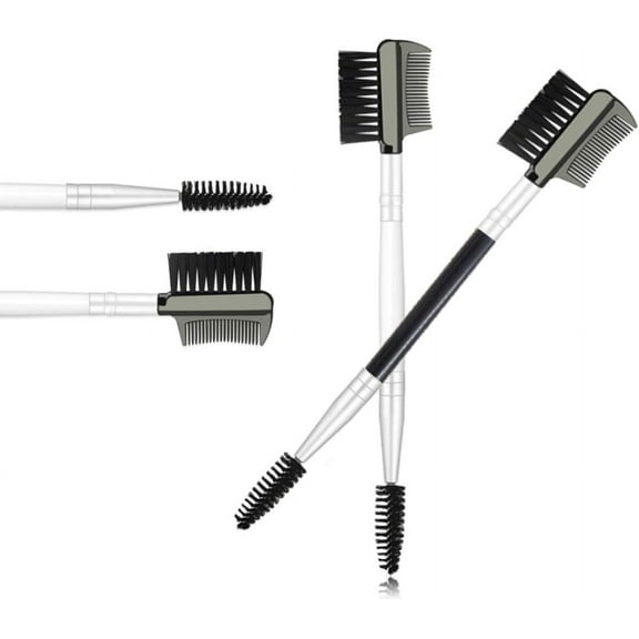 Double-Sides Brow Comb, 2pcs 3 In 1 Professional Wood Double-Sides Brow Comb Lash Groomer Eyebrow Eyelash Brush For Women Makeup Cosmetic Tool