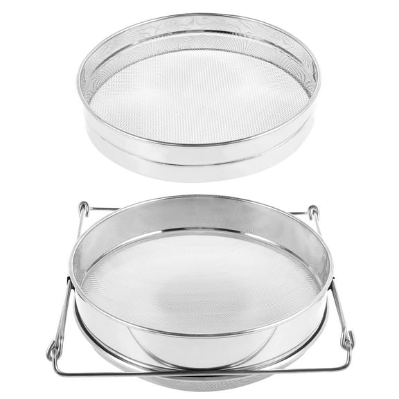 Double Sieve Honey Strainer with Extendable Arms Stainless Steel Honey Mesh Strainer Efficient Double Mesh Sieve Reusable Double Sieve Mesh Filter for 5 Gallon Bucket Clean Honey