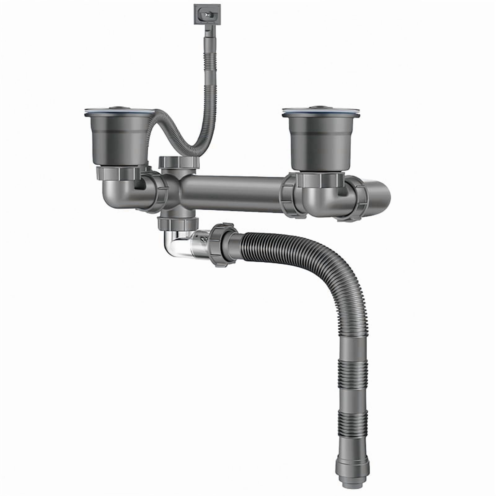 Double Sink Drain Kit Space Saving Kitchen Sink Drain Kit Expandable ...