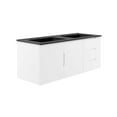 thumbnail image 1 of Double Sink Vanity Cabinet, Black White, Ceramic, Melamine, Modern Contemporary, Hotel Bedroom Bathroom Master Suite Guest, 1 of 9