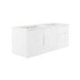 thumbnail image 1 of Double Sink Vanity Cabinet, White, Ceramic, Melamine, Modern Contemporary, Hotel Bedroom Bathroom Master Suite Guest, 1 of 9