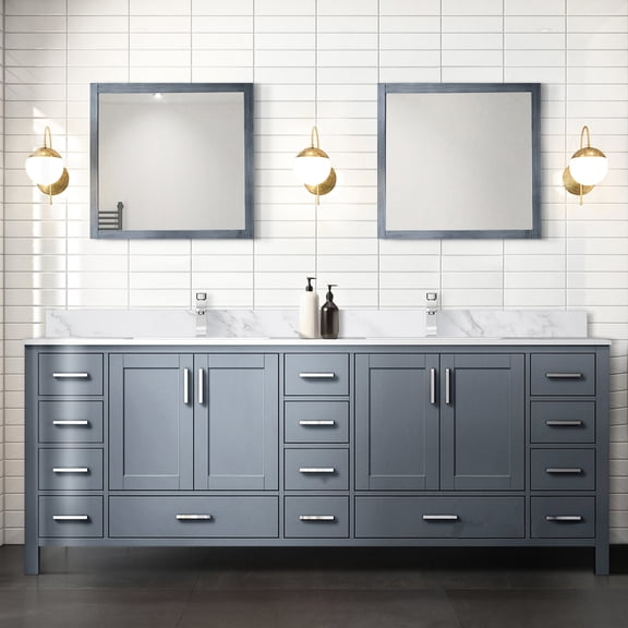 Double Sink Vanity | Solid Wood, Fourteen Drawers | Bathroom
