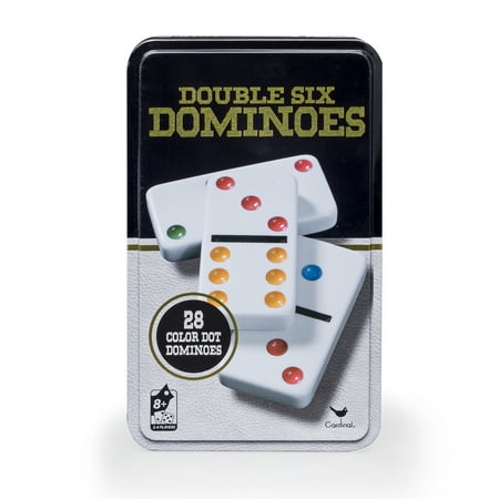 Double Six Color Dot Dominoes Game in Storage Tin