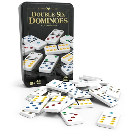 product image of Double Six Dominoes Set in Storage Tin, for Families and Kids Ages 8 and up