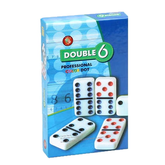 Double Six Professional Size Color Dot Dominoes Set | Black and White Jumbo Dominoes | Classic game Dominoes | Classic game Dominoes |