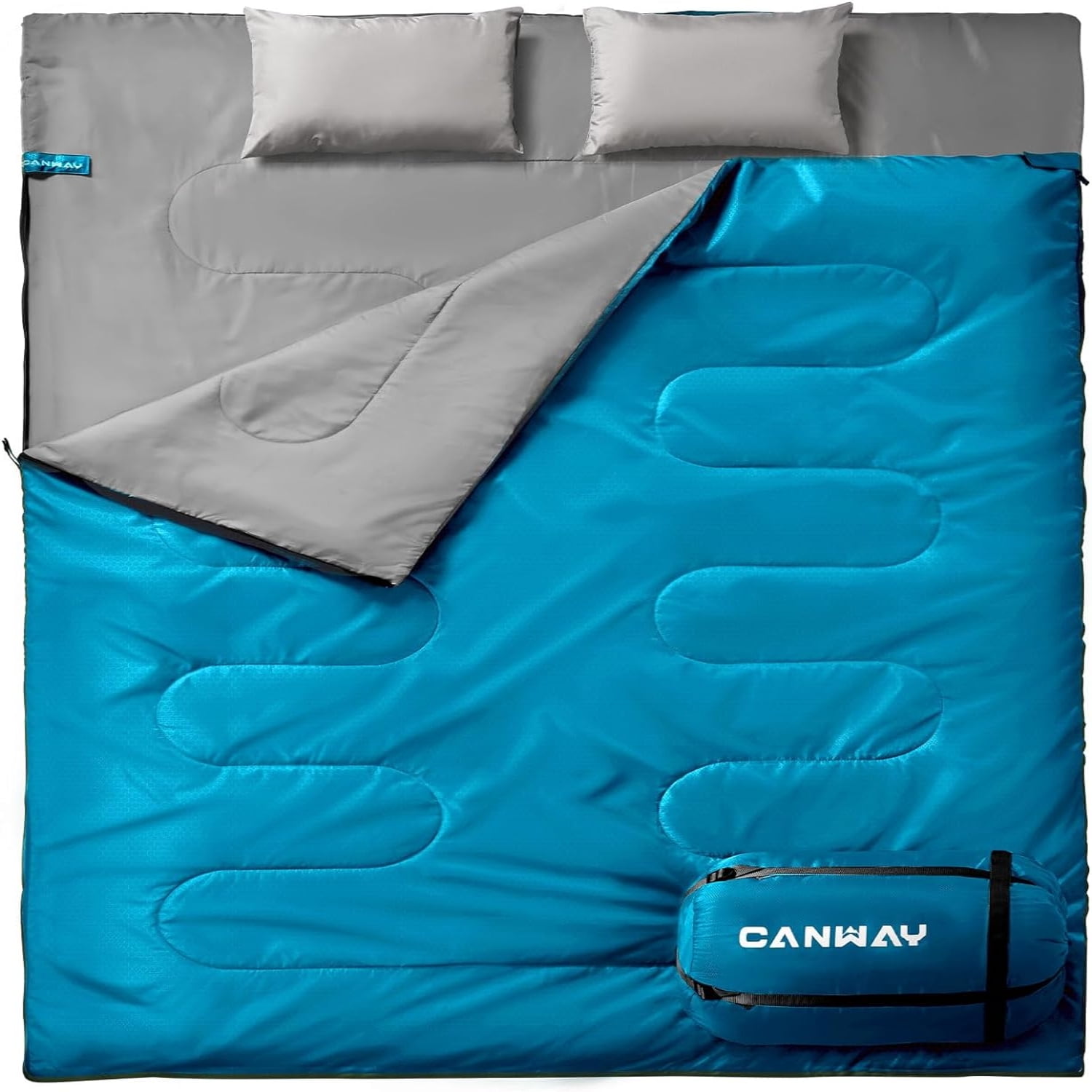 Double Sleeping Bag 2 Person Sleeping Bags for Adults Queen Size XL