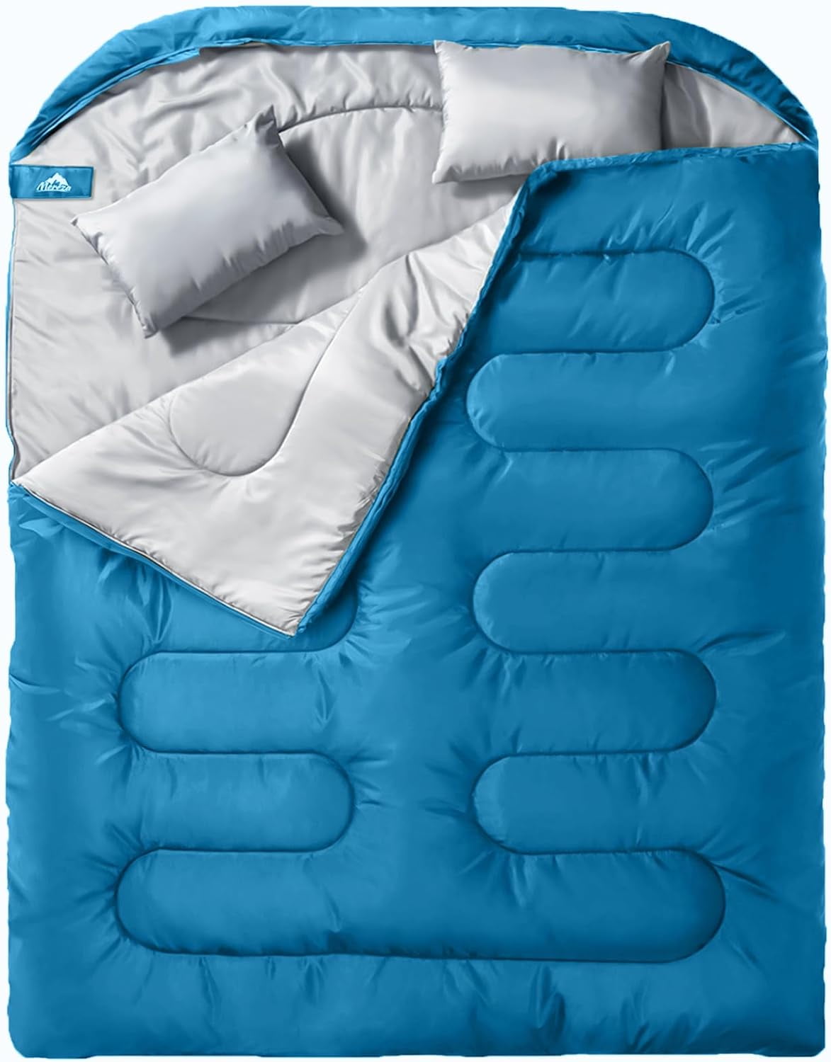 Double Sleeping Bag for Adults Kids - Lightweight 2 Person Sleeping Bag with Pillow, Waterproof Camping Two Person Sleeping Bag for Girls, Boys, Youth Zenbivy Double Bed | Double Sleeping Bags for Couples