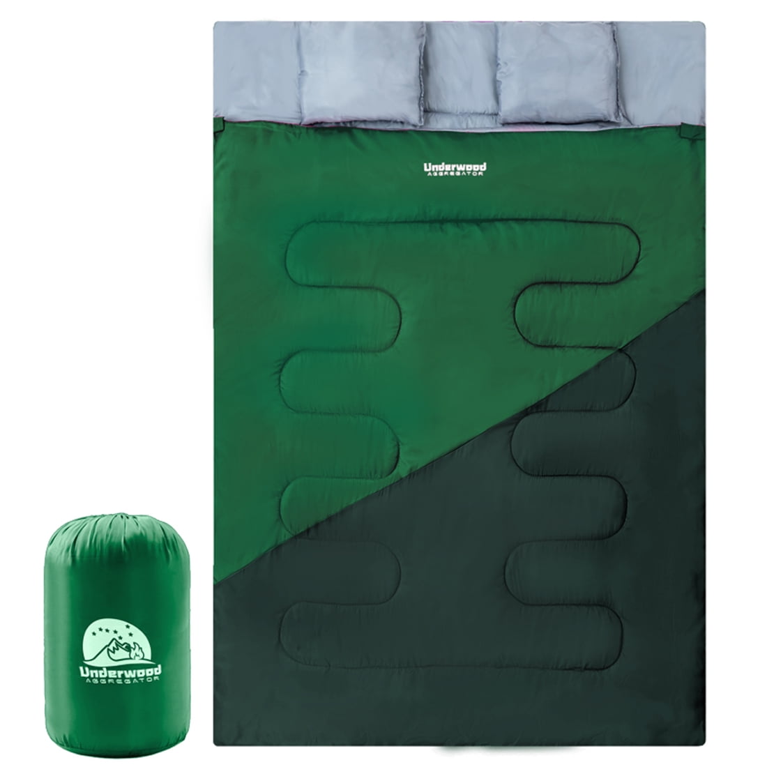 Double Sleeping Bag for Adults Kids Lightweight Compact 2 Person Sleeping Bag with Pillow,4