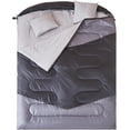 thumbnail image 1 of Double Sleeping Bag for Adults – Queen Size XL Waterproof All-Season Rectangular Sleeping Bag for 2 People, Grey, 86"L x 62"W, 1 of 7