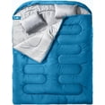 thumbnail image 1 of Double Sleeping Bag for Adults, XL Queen Size, Two-Person, All-Season, Diamond Blue, Rectangular, 90.6 in x 61 in, 28–59 ° F, 1 of 6