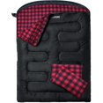 thumbnail image 1 of Double Sleeping Bag with 2 Pillows, Flannel-Lined, XXL Queen Size, Rectangular, All-Season, 6–15 ° C, Extra-Spacious, Multi-Functional, 1 of 7