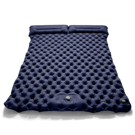 Double Sleeping Pad With Foot Pump And Dual Pillow Inflatable Pad, Great For Camping, Backpacking And Hiking, Ultra-light And Compact