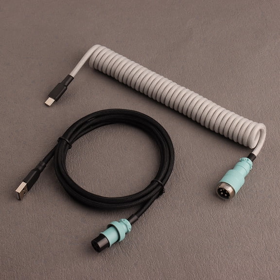 Double Sleeves PET Colorful Finish GX16 Aviator Cable Type C Metal Texture Coiling Usb C Coiled Mechanica Keyboard Cable