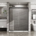 thumbnail image 1 of Double Sliding Glass Shower Door 60"x72" Matte Black, Aluminum Framed Enclosure - SGCC Tempered Glass, Stainless Steel Hardware, Waterproof & Reversible, 1 of 8