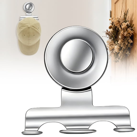 Double Slot Razor Holder, Stainless Steel Suction Cup Hook for Bathroom Wall, Shower Storage, Towels and Shaving Accessories, 1 Pack