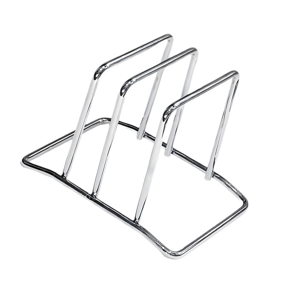 Double Slot Stainles Steel Cutting Board Holder Rusts Resistant Compacts Design Sturdy Kitchen Organizers For Countertop Spac Saving
