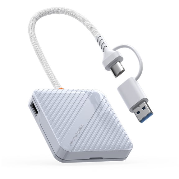 Double Slot USB 3.1 Card Reader With 5 Slot For Cards And Extra USB Port For Accessories