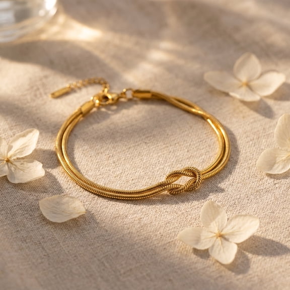 Double Snake Chain Bracelet Stainless Steel, Adjustable Dainty Wrist Jewelry for Couple and Friends, Tarnish Resistant Bracelet for Daily Wear and Dating, Matching Gift for Mom and Daughter