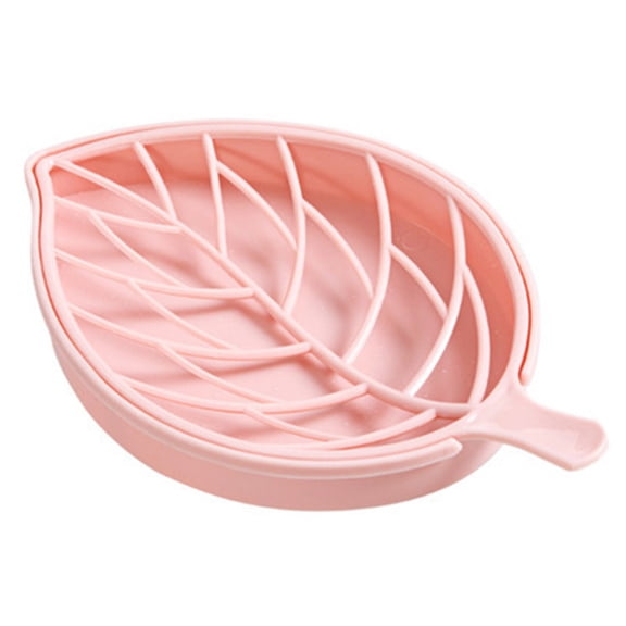 ~Double Soap Holder ~Non Slip Leaf Shape ~Soap Box Toilet Shower ~Tray Draining Rack Bat~Oom Gadgets Soap~ Dish Soap Tray Holder