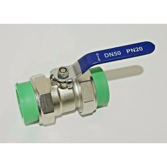 Double Socket Union Ball Valve - Brass Nickel Plated - 50 X 50 mm - PPR Fusion