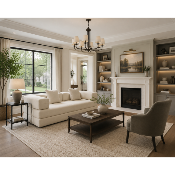 The Iron Hearth Double Sofa, for Living room or bedroom, comfortable Design, Thick Sponge cushioninging, Natural, Fabric