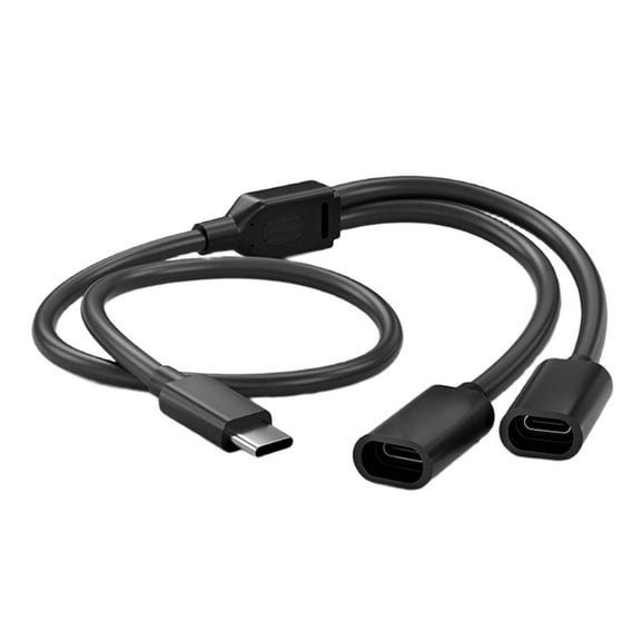 Double Solar Panel Charging Cord Type C Splitter Support 480Mbps Data Transmission For Outdoor Security Camera Setups