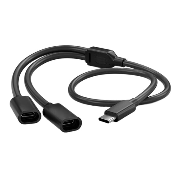 Double Solar Panel Charging Cord Type C Splitter Support OTG 480Mbps Data Transmission For Outdoor Security Camera Setups