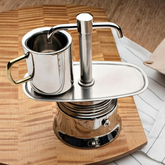 Double Spout 2 Cup Coffee Maker - Stainless Steel Stovetop Espresso Maker - Italian Coffee Machine for Espresso, Cappuccino, and Mocha - Portable Brew Pot for Home or Camping