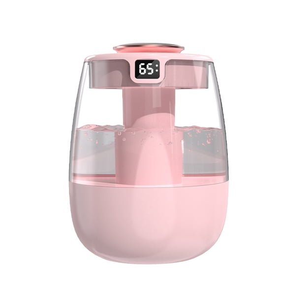 Double Spray Humidifier,Silent USB Digital Display Humidifier with 3 Mist Modes & Night Light for Car Office Home Room -Pink