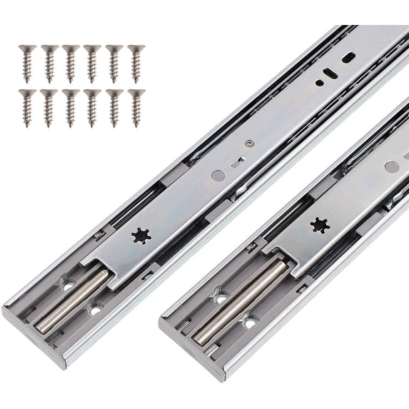 Double Spring Soft Close Drawer Slides 18 inch (10 Set/Pair) Full Extension Ball Bearing 100 lbs Capacity Heavy Duty Drawer Slides and Glides for Kitchen Cabinets & Furnitures Easy Install