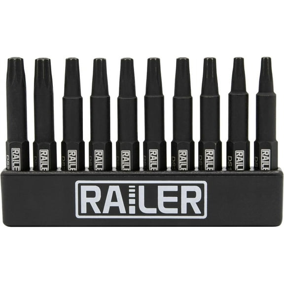 Double Square 8 Point Star Bit Set. Railer Premium S2 Steel 2 Inch 8 Spline Double Square Bit Set With A Storage Bit Holder (10pc Set)