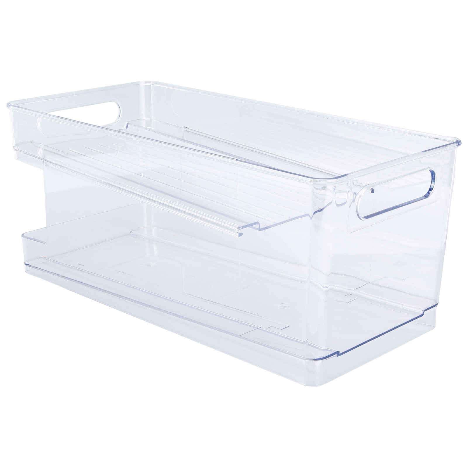 Double Stackable Refrigerator Storage Rack Clear Plastic Storage Rack ...