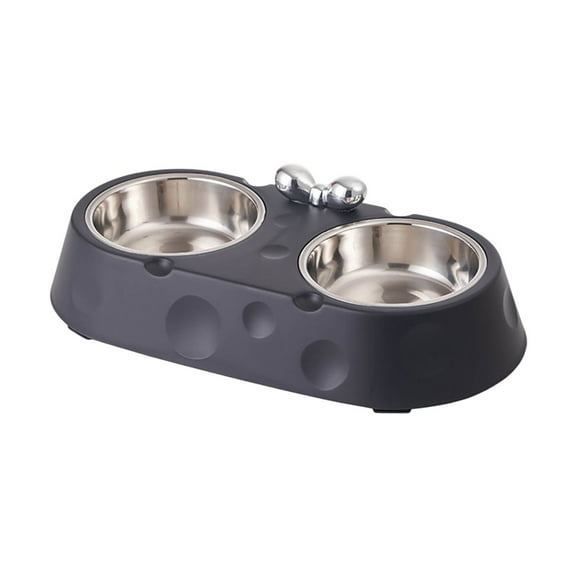 Double Stainless Steel Pet Bowls - Non-Tip Design with Easy-Clean Surface for Cats & Dogs - Includes Food & Water Bowls for Small/Medium Pets