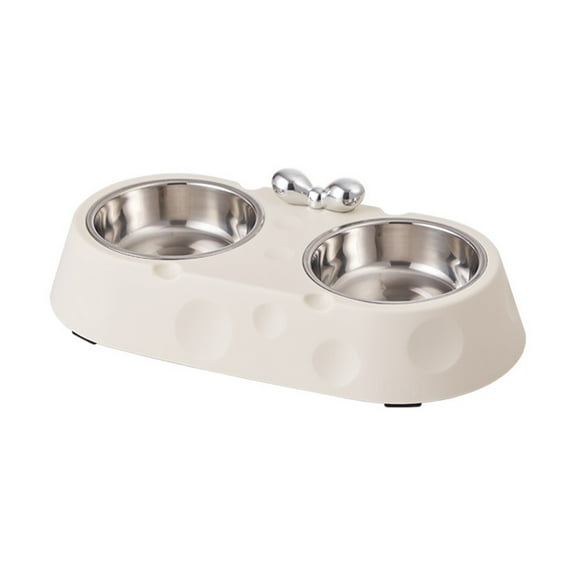 Double Stainless Steel Pet Bowls - Non-Tip Design with Easy-Clean Surface for Cats & Dogs - Includes Food & Water Bowls for Small/Medium Pets