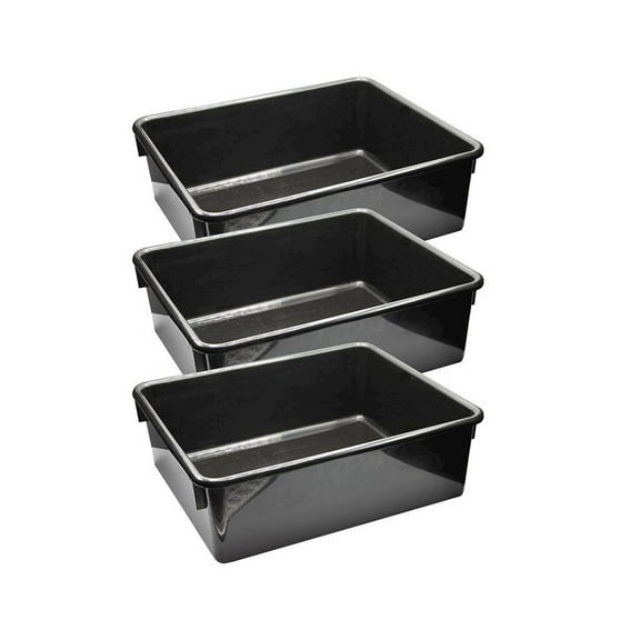 Double Stowaway Tray Only, Black, Pack of 3