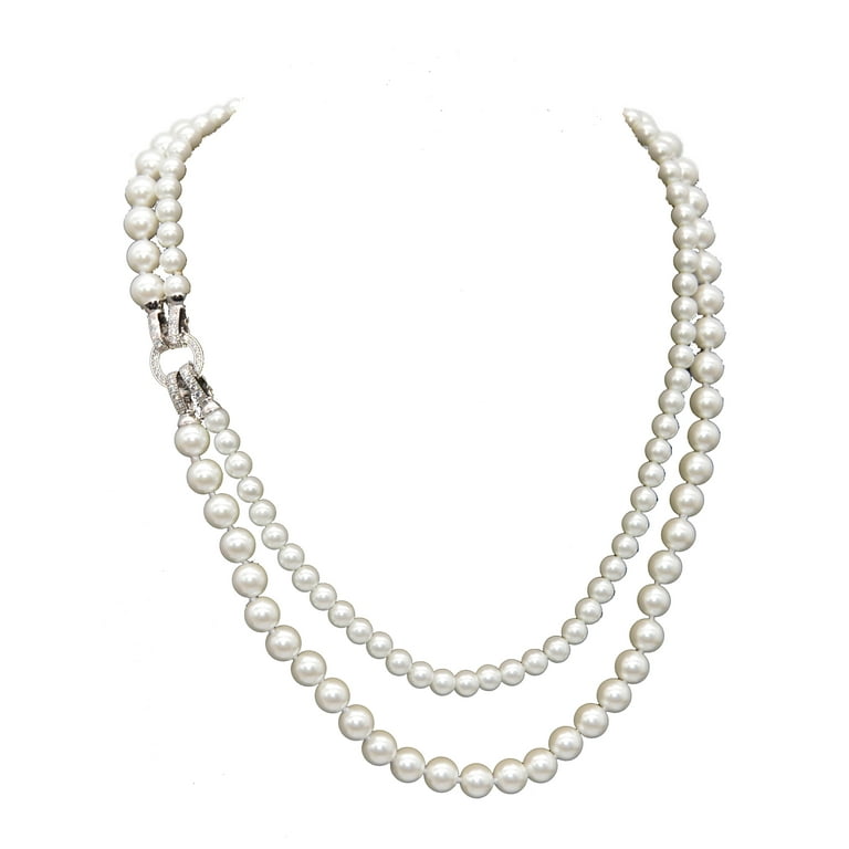 Double strand pearl choker 2025 necklace