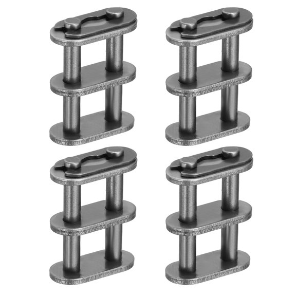Double Strand Roller Chain Master Connector Link ( 3/8 Inch, 4Pcs), Carbon Steel Split Clip Motorbike Drive Connector Link, Suit for-06B Chain/Motorcycle/Scooter/Bicycle/Motocross