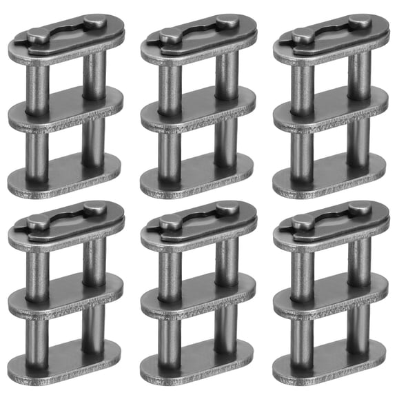 Double Strand Roller Chain Master Connector Link ( 3/8 Inch, 6Pcs), Carbon Steel Split Clip Motorbike Drive Connector Link, Suit for-06B Chain/Motorcycle/Scooter/Bicycle/Motocross