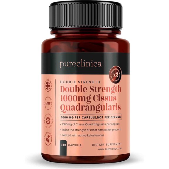 Pureclinica Double Strength Cissus Quadrangularis 1000mg x 180 Veggie Capsules