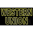 thumbnail image 1 of Double Stroke Western Union LED Neon Sign 20 x 37 - inches, Black Square Cut Acrylic Backing, with Dimmer - Bright and Premium built indoor LED Neon Sign for Defence Force., 1 of 6